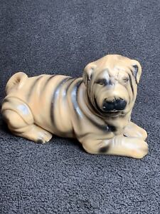 Vintage Wrinkle Dog Shar Pei Ceramic Figurine