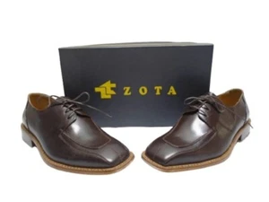 Men's Zota Classic Dark Brown Leather Dress Shoes Size 8 Good Condition - Picture 1 of 12