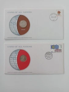 Coins of All Nations, Singapore and Japan (Nippon), includes cancelled stamps - Picture 1 of 1