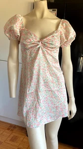 BNWT Ladies MISS SELFRIDGE Powder PUFF PINK FLORAL Mix CUT OUT BACK MINI Dress 8 - Picture 1 of 6