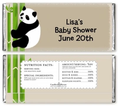 Panda - Envolturas personalizadas para barra de caramelo de baby shower - Candy Favor Foto 1 de 2