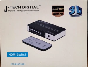 Conmutador HDMI de 4 puertos J-Tech Digital 4K@30HZ con control remoto inalámbrico PIP, IR, HDCP 1.4 - Imagen 1 de 4