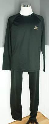 Realtree Base Layer Fleece Polyester Black L 42/44 Shirt & L 36/38 Pants - Image 1 of 4
