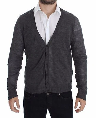 COSTUME NATIONAL C'N'C Gray Wool Button Cardigan Sweater s. IT50 / L RRP $320  - Image 1 of 4