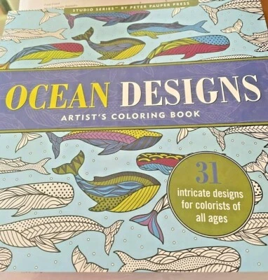 Ocean Animals Adult Coloring Book - (R) - Image 1 of 4