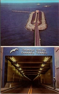 Norfolk VA Chesapeake Bay Bridge Thimble Shoal Channel Tunnel postcard JP13 - Picture 1 of 2