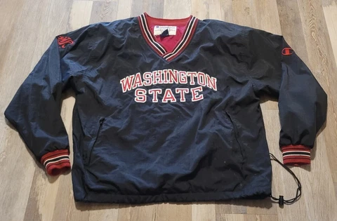 Vintage Washington State Cougars Champion Jacket Pullover windbreaker Mens L Cover
