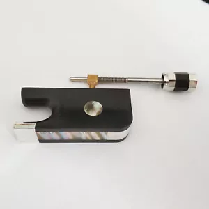 Bottone rana ebano viola 4/4 abalone intarsiato argento attacco occhio singolo - Foto 1 di 3