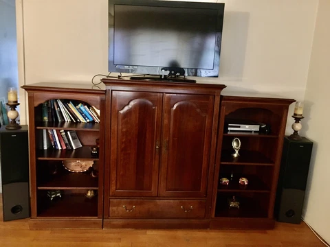 Vintage Etthan AllenArmoire 2 Cabinets HomeTheatre styled (PICK-UP ONLY) Chicago Cover