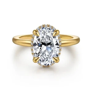 Wedding Oval Cut Diamond Ring 2.15 Ct Lab Created IGI 18k Yellow Gold E F VS - Picture 1 of 13