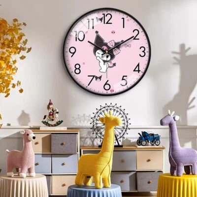 Reloj de pared digital para dormitorio Cartoon My Melody Kuromi alimentado por batería regalo silencioso Foto 1 de 4