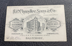 1800s H.P. Chandlee, Sons & Co. Trade Card, Baltimore, MD