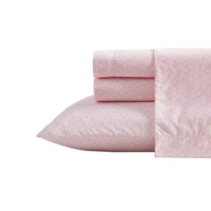 4-piece 200 Thread Count Pink Diamond Lace Soft Cotton Queen Pocket Sheet Set - Picture 1 of 6
