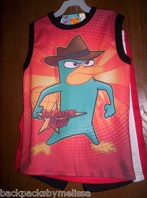 Phineas and Ferb Camisa Pantalones Cortos Conjunto Niño Talla 8 NUEVO 2 Piezas Conjunto PERRY Muscle Top Foto 1 de 3