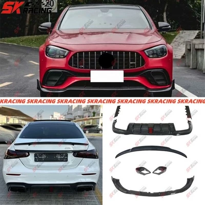 Kits de carrocería de alerón labial delantero trasero de fibra de carbono para Mercedes Benz E63 AMG W213 21-23 Foto 1 de 4