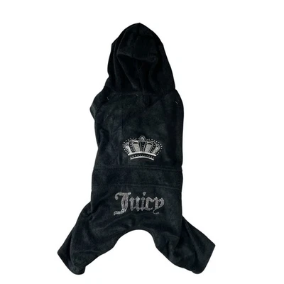 Juicy Couture Sudadera con Capucha Chándal Negro Terry Bling Talla M/L Mascota Perro Ropa NUEVO Foto 1 de 4