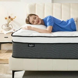 12/14 Inch Twin Full Queen King Mattress In A Box Hybrid Spring Gel Memory Foam - Picture 1 of 8