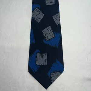 Giorgio Armani Blue/Gray 56” Tie With Squares Made in Italy - Picture 1 of 3