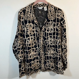 Laura Ashley Damenjacke schwarz gold transparent 1X - Bild 1 von 11