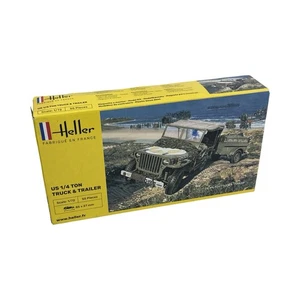 Heller HEL56997 US 1/4 Ton Truck Trailer 1:72 Model Kit New Old Stock - Picture 1 of 2