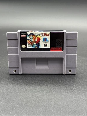 Earthworm Jim (Super Nintendo, 1992) SNES Authentic Tested - Image 1 of 4