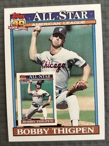 Bobby Thigpen 2 cards Topps 40 Years of Baseball 1991 #396 Regular & Micro - Picture 1 of 7
