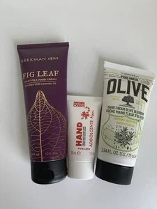 Hand Cream Lot Beekman Fig Leaf Perlier Candy Cane Korres Pure Greek Olive - Picture 1 of 7