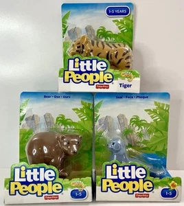 Fisher Price Little People Safari Zoo Animals 2016 Seal, Tiger & Bear Lot of 3 - Picture 1 of 20