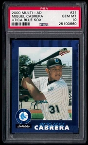 2000 MULTI-AD RC #21 MIGUEL CABRERA PSA 10 GEM MINT MINOR LEAGUE ROOKIE 25100660 - Picture 1 of 2