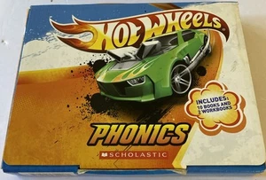 Hot Wheels Phonics Scholastic Book Set 10 Books & 2-Workbooks Very Nice Books - Picture 1 of 7