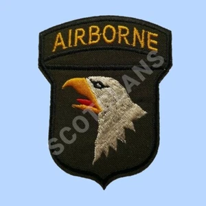 101ª División Aerotransportada Águila Gritando Coser Hierro en Apliques Bordados Insignia - Imagen 1 de 2