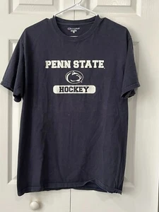 T-Shirt Vintage Champion Penn State Hockey Navy Large - Ottime condizioni - Foto 1 di 2