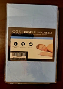 CGK Unlimited Luxury 2 Pc. Light Blue Pillowcase Set Full/Queen (NEW) PSJ - Picture 1 of 4