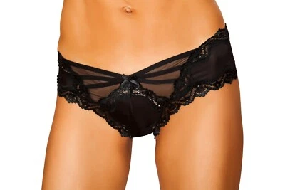 nwt NEW sexy ROMA mini BOW lace TRIMMED cheeky PANTY panties UNDERWEAR boyshorts - Image 1 of 2