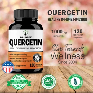 Quercetin 1000 mg natürliche Immununterstützung unterstützt Herz-Kreislauf-Gesundheit 30/60/120 - Bild 1 von 11