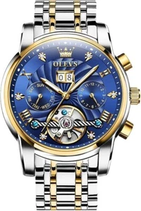 OLEVS Automatic Men Watch Tourbillon Self Winding Mechanics Luxury Business Stai - Picture 1 of 6