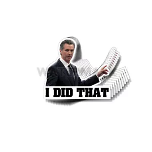 NEWSOM I Did That Funny Adesivi Politici Gavin Decalcomanie Made In USA Confezione da 10 - Foto 1 di 3