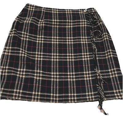 Falda a cuadros Sag Harbor Petite para mujer mezcla de lana envolvente sintética talla 16 pequeña Foto 1 de 4