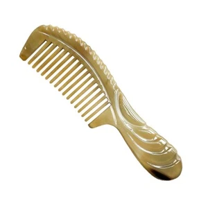 Horn Wide-Tooth Comb, Handmade, Anti-Static, African Bull Horn Material - Picture 1 of 6