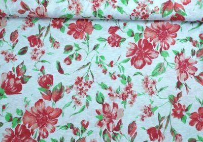 Jersey  100x150 cm Blüten Blumen, nähen, Stoffe, Baumwolljersey,  Kleiderstoffe - Bild 1 von 4