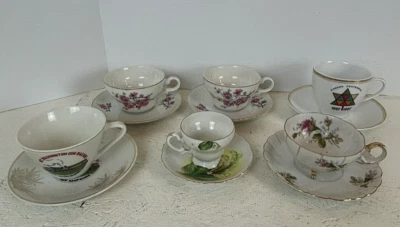 Set of 6 Mismatched Tea Cups and Saucers Great for a Tea Party Misc Set - Image 1 of 4