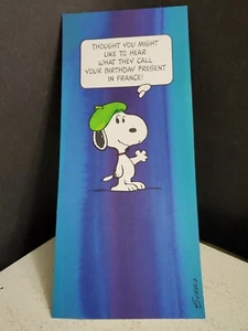 Tarjeta de felicitación de cumpleaños vintage de los años 80 con sello PEANUTS SNOOPY sin usar SCHULZ nueva - Imagen 1 de 6