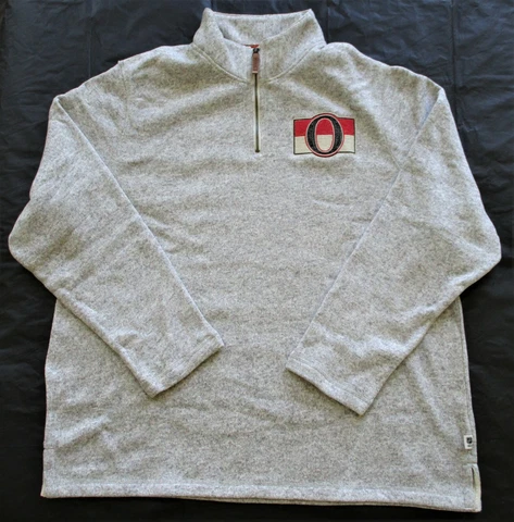 CCM NHL Hockey Ottawa Senators 1/4 Zip Pullover Long Sleeve Sweater Men's Sz 2XL Cover