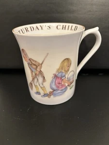 Rare Queens Fine Bone China Birthday Week Saturdays Child Coffee/Tea Cup HTF - Picture 1 of 8