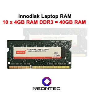 10 x 4GB ( 40GB ) LAPTOP RAM innodisk PC3L - 14900 DDR3L M3ST-4GSSCL0E-ED52 - Bild 1 von 1