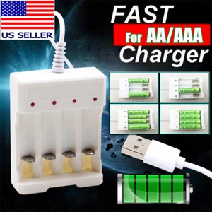 4 Slot Battery Charger For AA AAA Rechargeable Ni-MH Ni-CD Li-Ion Batteries - Picture 1 of 6
