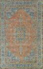 Vintage Traditional Floral Rust 6X9 Kashmar Hand Knotted Area Rug Wool Carpet