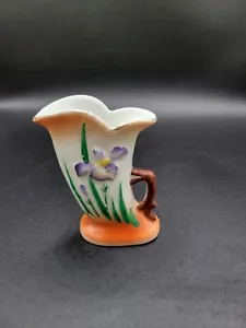 Vintage Occupied Japan Mini Vase Purple Orchid Flower Porcelain Ceramic 3.5" T - Picture 1 of 12