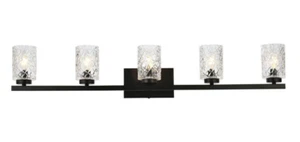 Wall sconce Glass Shades Bathroom or Dining Room Black Vanity Light Fixture 41" - Picture 1 of 10
