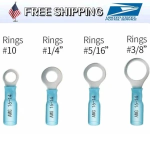 200-50Pcs Ring Eyelet Heat Shrink Wire Gauge 16-14AWG GA Connectors Terminals - Picture 1 of 10